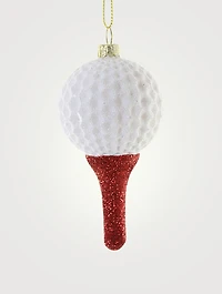 Golf Ball On Tee Ornament