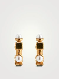 The Traveller's Path Earrings With Pearl And Tourmaline