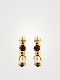 The Nocturnal Desire Earrings With Pearl And Garnet