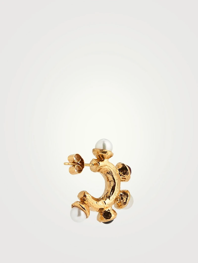 The Nocturnal Desire Earrings With Pearl And Garnet