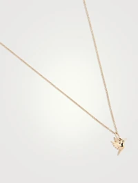 14K Gold Hummingbird Necklace With Diamond