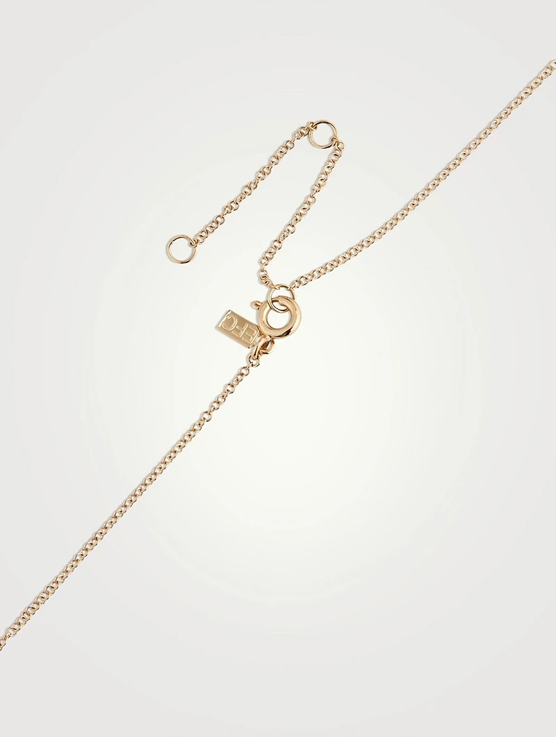 14K Gold Hummingbird Necklace With Diamond
