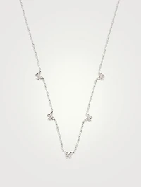 14K Gold Butterfly Necklace With Diamonds