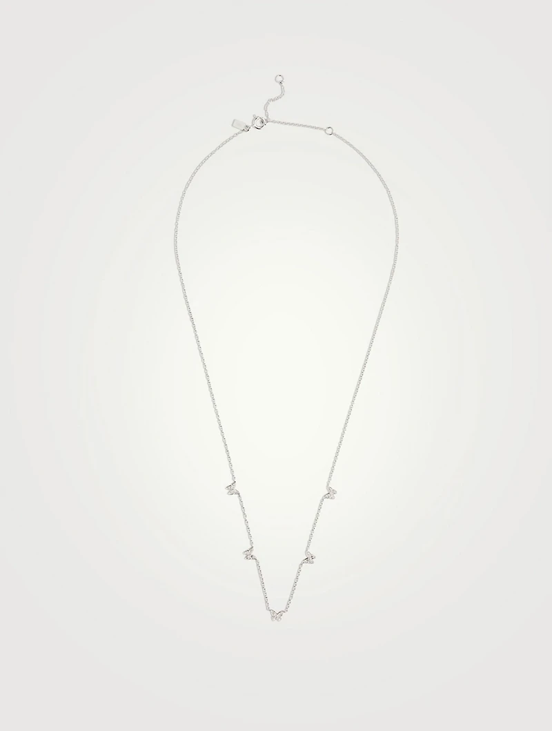 14K Gold Butterfly Necklace With Diamonds