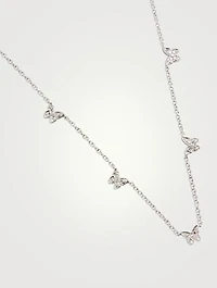 14K Gold Butterfly Necklace With Diamonds