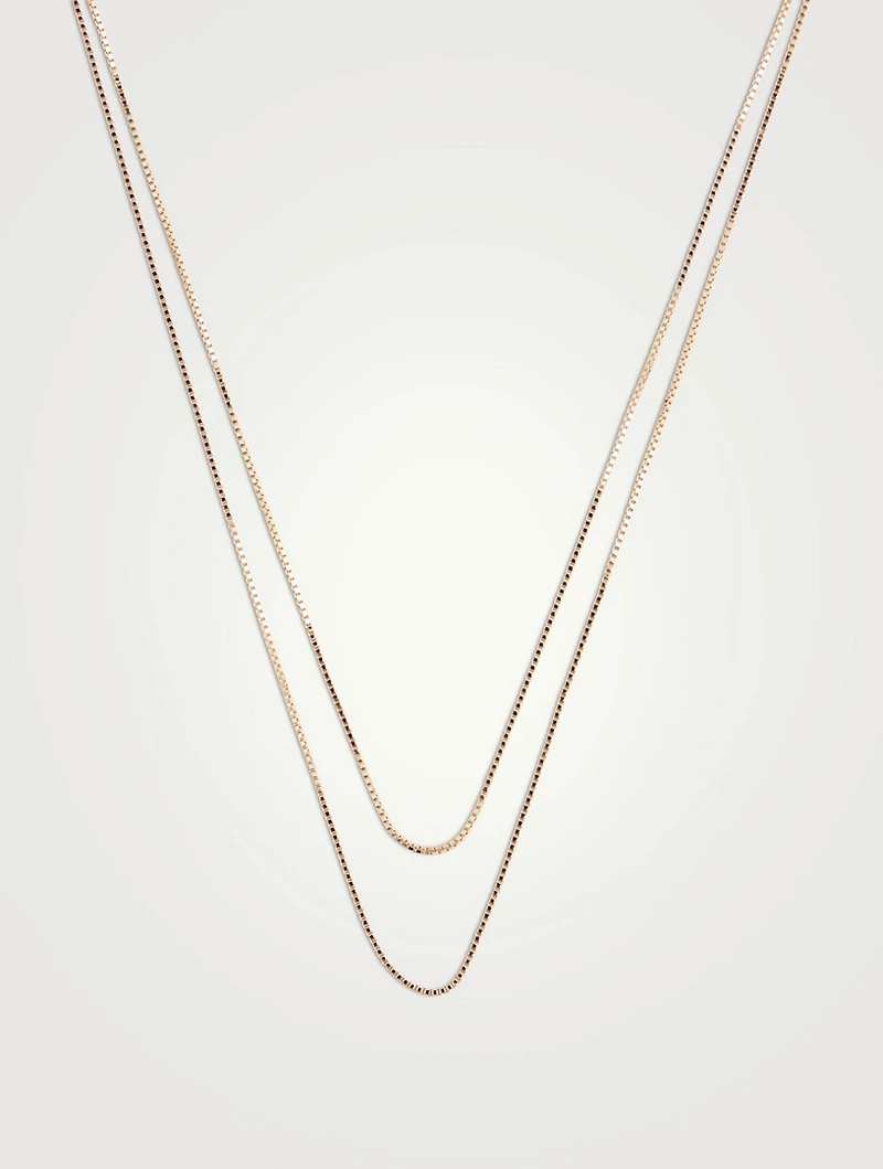 14K Gold Double Strand Chain Necklace