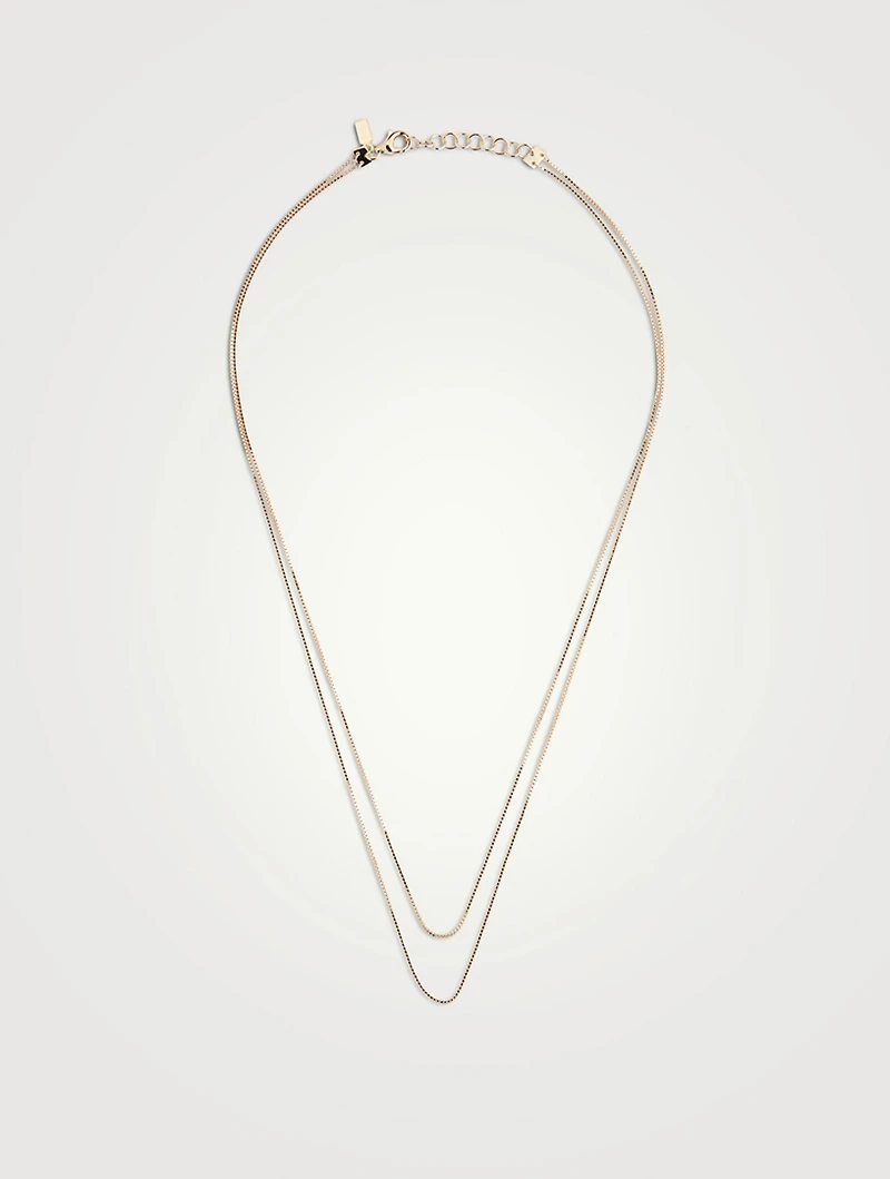 14K Gold Double Strand Chain Necklace