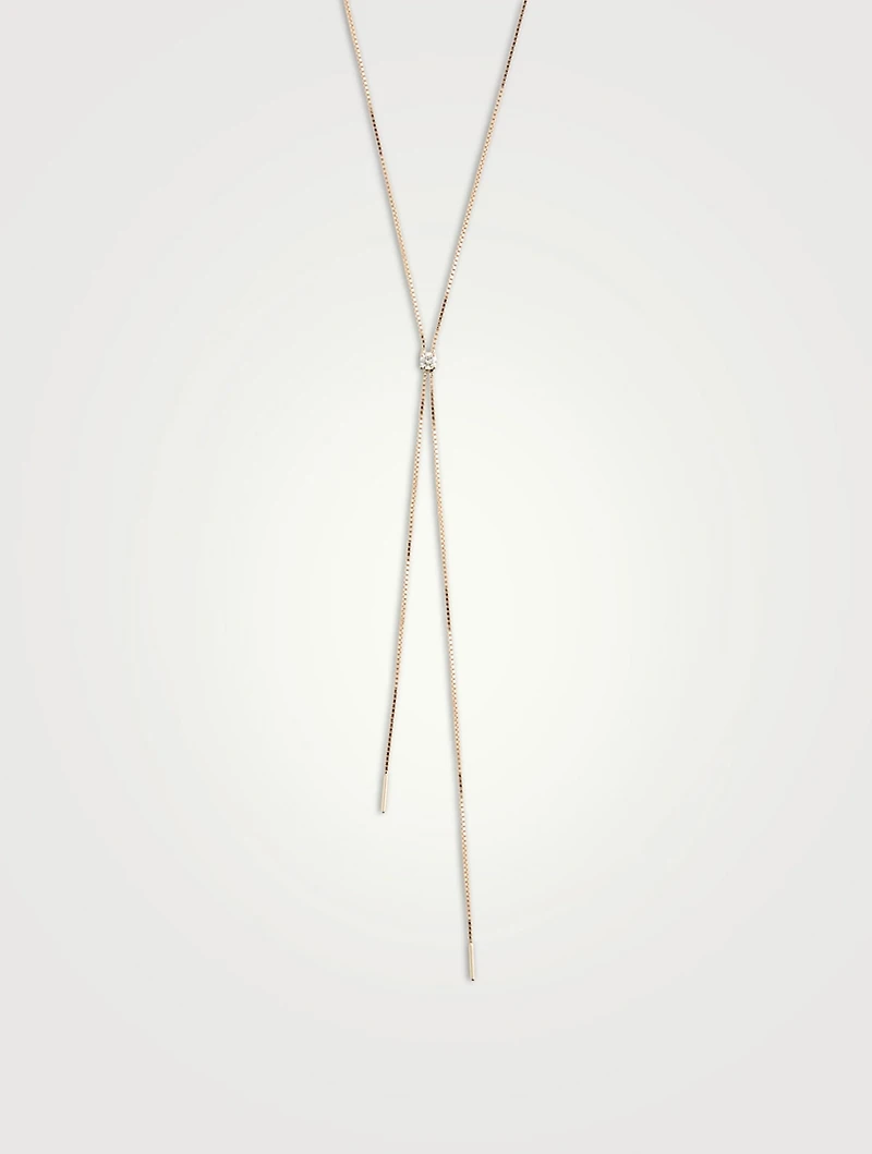 Shayla 14K Gold Lariat Necklace With Diamond
