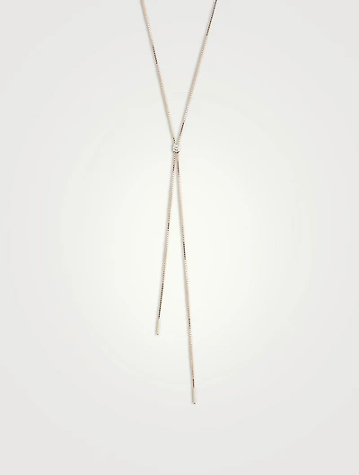 Shayla 14K Gold Lariat Necklace With Diamond