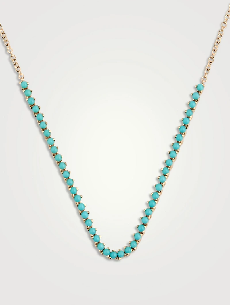 14K Gold Necklace With Turquoise