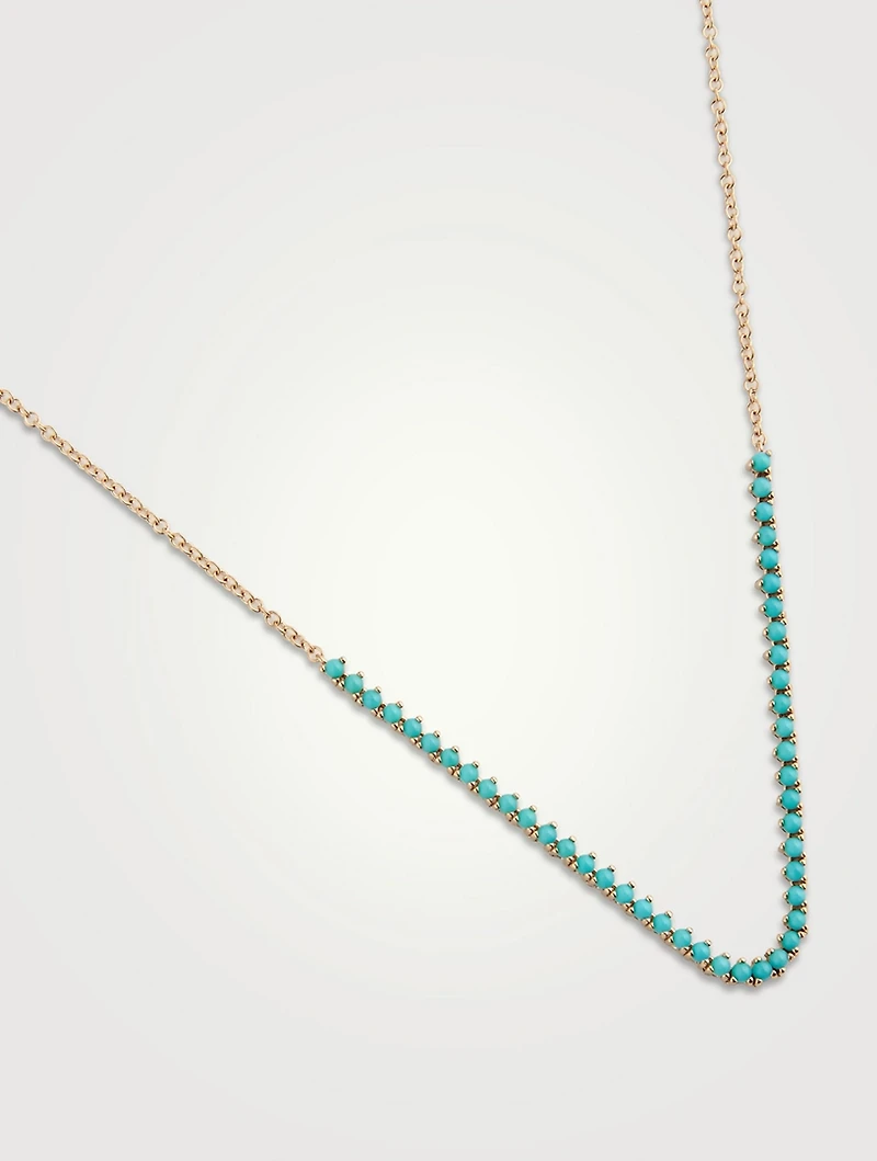 14K Gold Necklace With Turquoise
