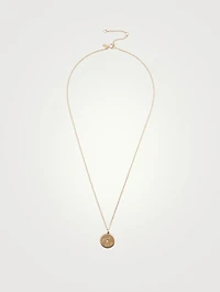 14K Gold Good Luck Necklace With Diamond