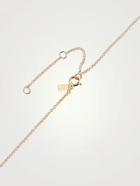 14K Gold Good Luck Necklace With Diamond