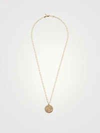 Jumbo 14K Gold Good Luck Necklace With Diamond