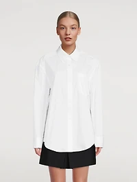 Padded Shoulder Poplin Shirt
