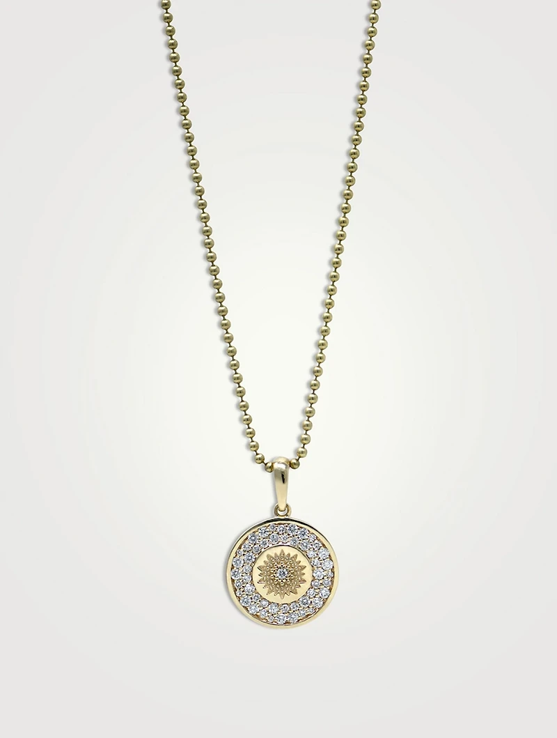 Mini Classique 14K Gold Milly Medallion Necklace With Diamonds