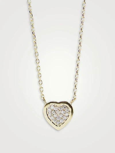 Classique Coeur 14K Gold Necklace With Diamonds