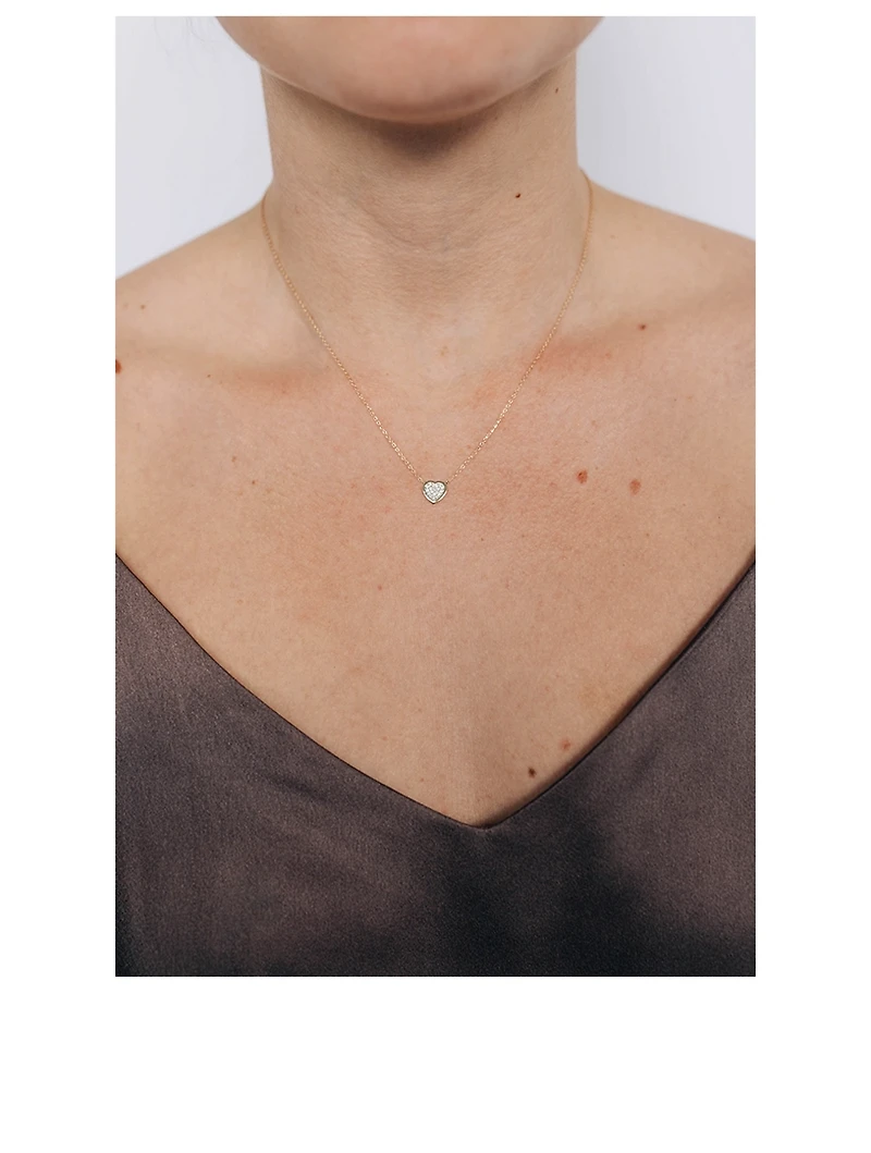 Classique Coeur 14K Gold Necklace With Diamonds