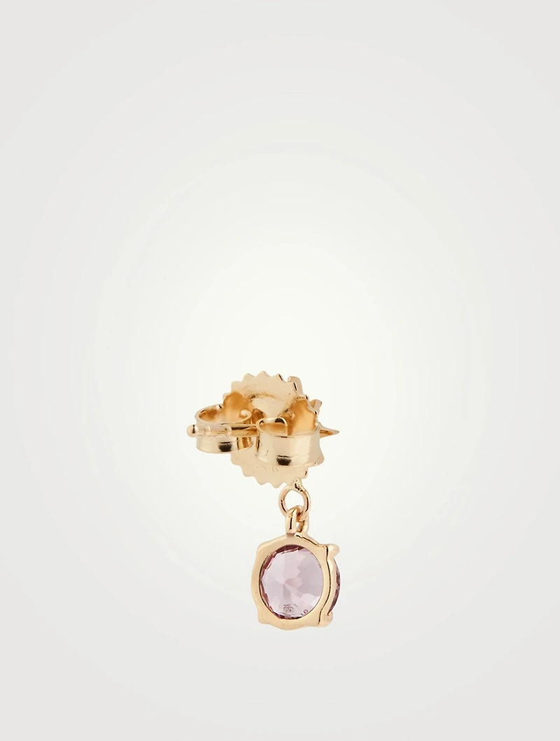 Aztec North Star 14K Gold Pink Spinel Earrings With Diamonds