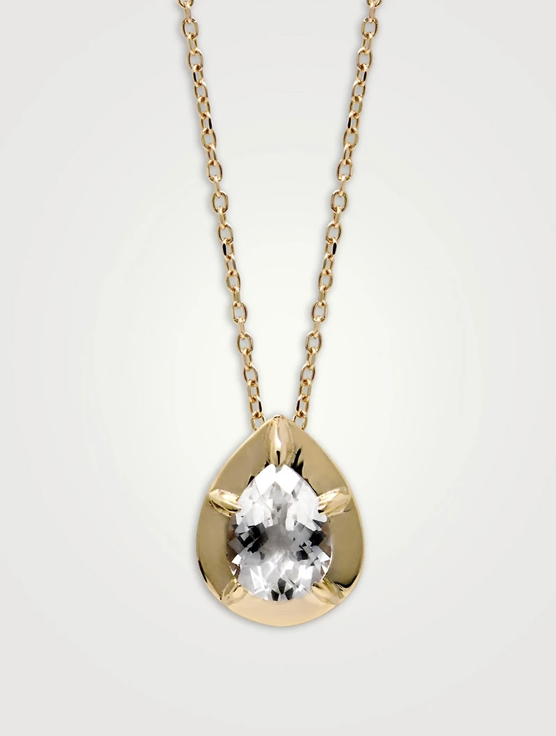 Classique 14K Gold Grande Mélia Pear Necklace With Topaz