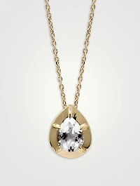 Classique 14K Gold Grande Mélia Pear Necklace With Topaz