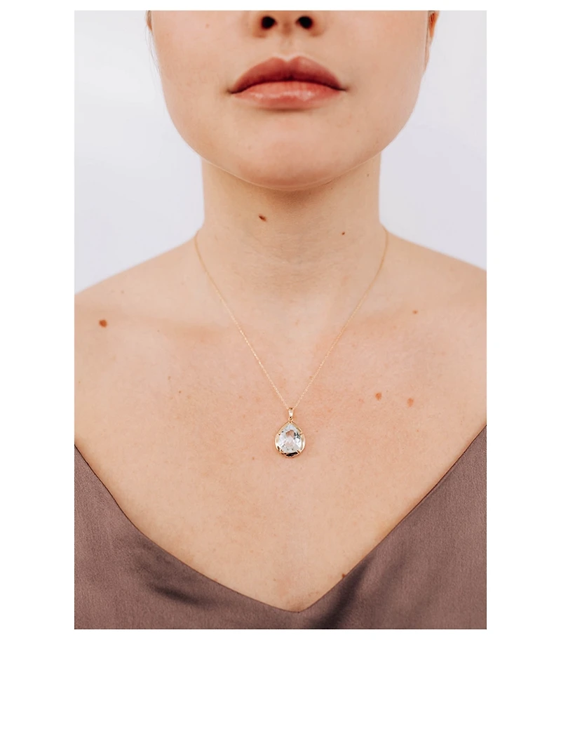 Classique 14K Gold Grande Mélia Pear Necklace With Topaz