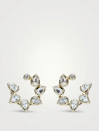 Mélia 14K Gold Pear Front-To-Back Hoop Earrings With Clear Topaz