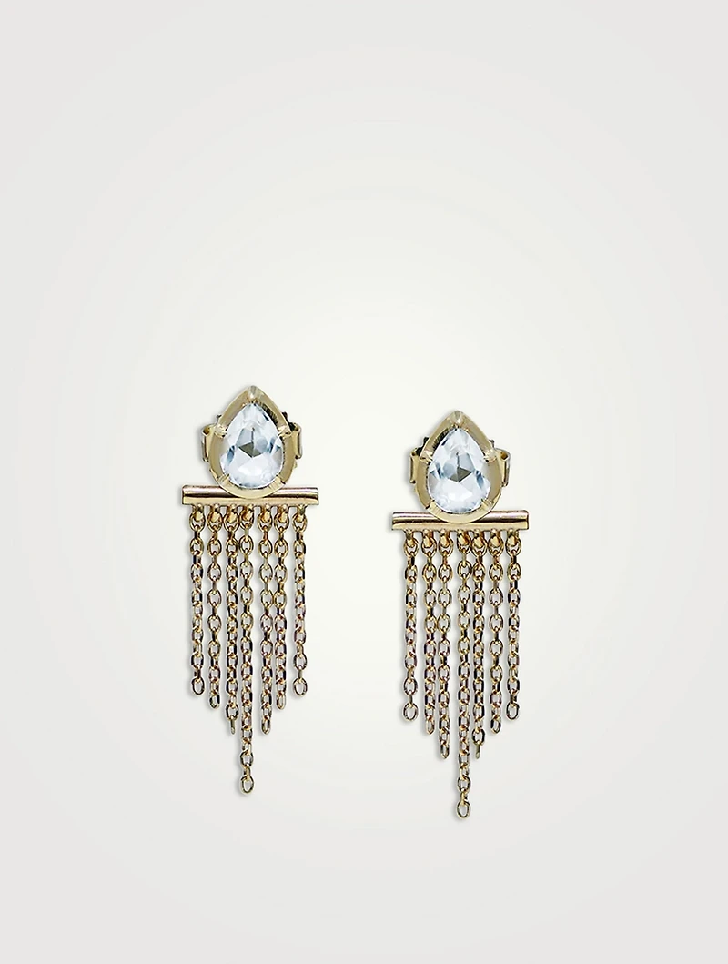Mélia 14K Gold Pear Clear Topaz Stud Earrings