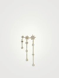 Aztec 14K Gold Trio Starburst Cascade Ear Crawler With Diamonds