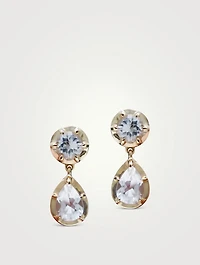 Mélia 14K Gold Drop Earrings With Clear Topaz