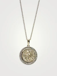 Love Letter 14K Gold Royal Love Medallion Necklace With Diamonds