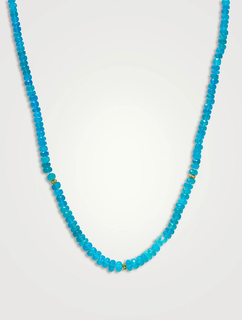 Bohème Faceted Paraiba Opal Rondelle Necklace