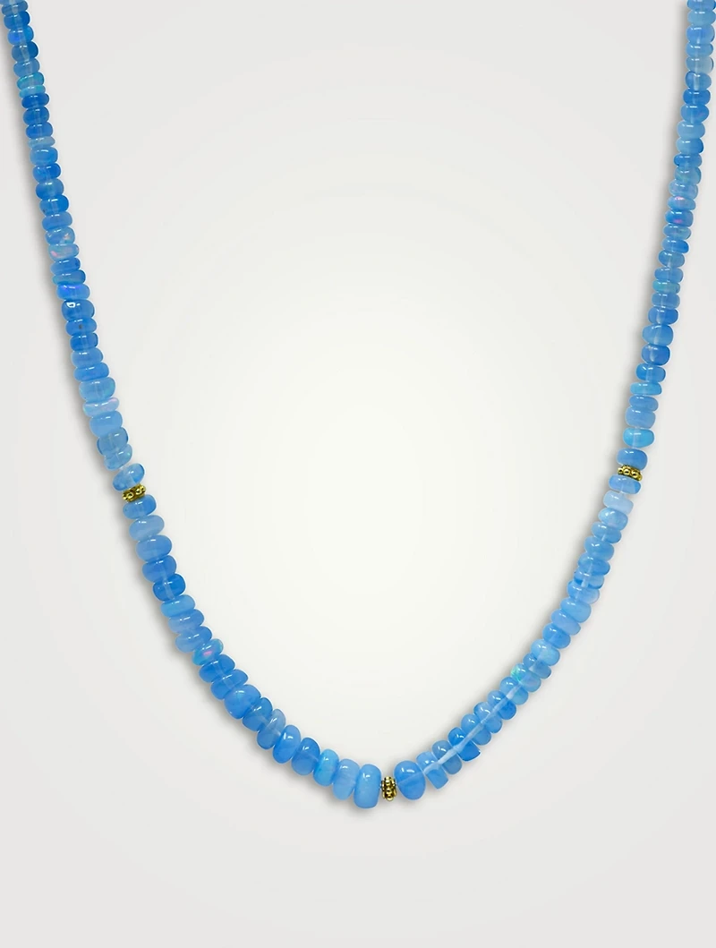 Bohème Smooth Lavender Opal Rondelle Necklace