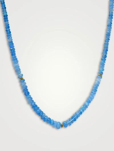 Bohème Smooth Lavender Opal Rondelle Necklace