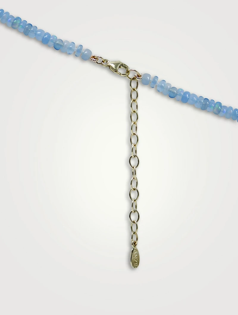 Bohème Smooth Lavender Opal Rondelle Necklace