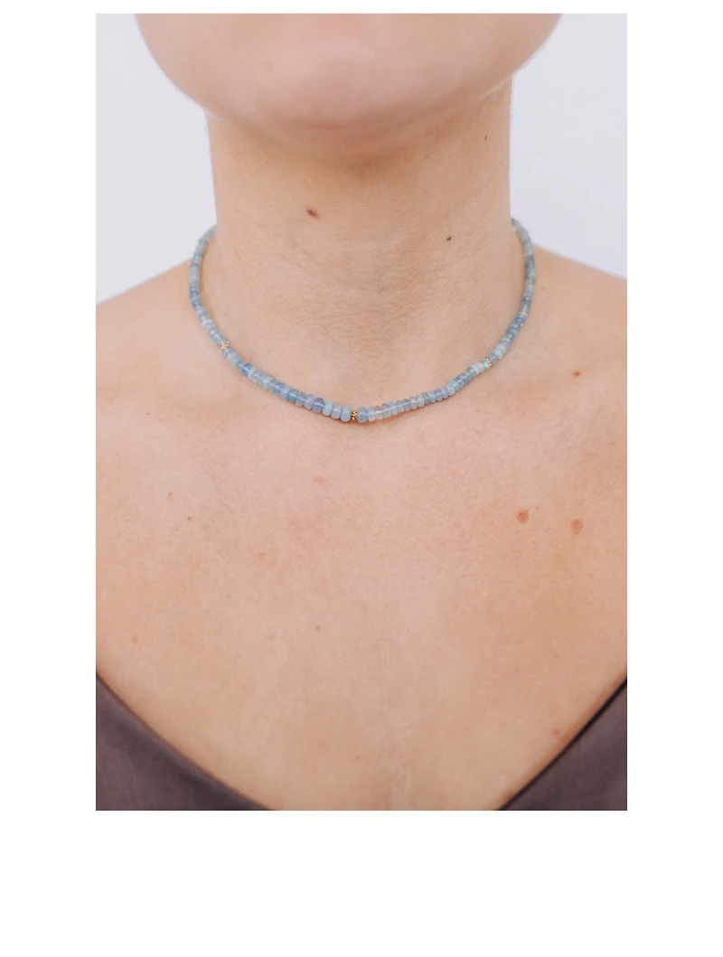Bohème Smooth Lavender Opal Rondelle Necklace