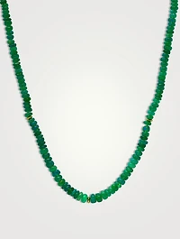 Bohème Smooth Green Opal Rondelle Necklace