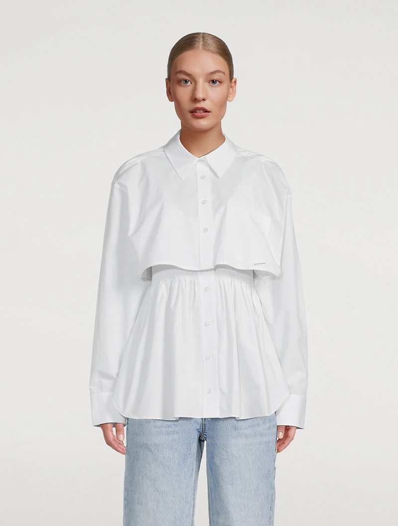 Smocked Cami With Cropped Shirt