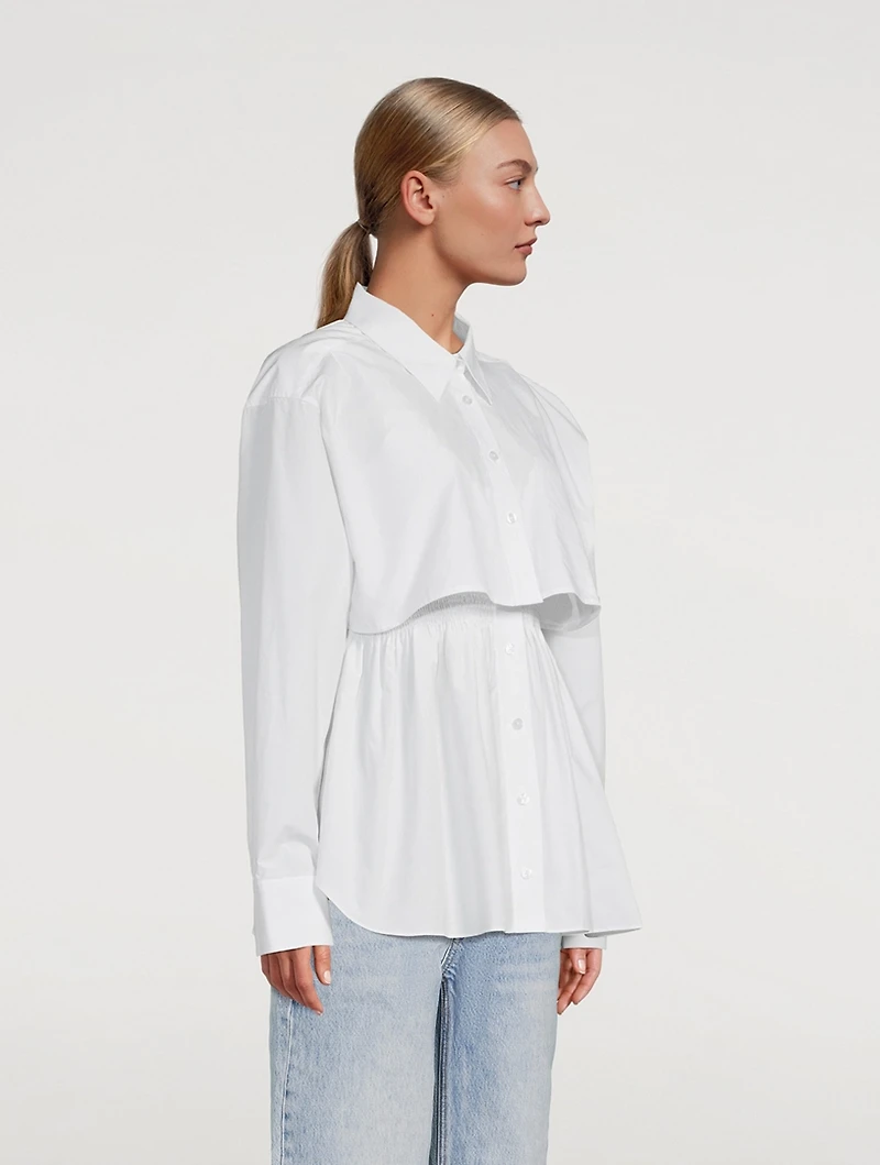 Smocked Cami With Cropped Shirt