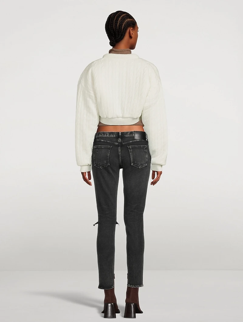 Padded Cropped Cardigan