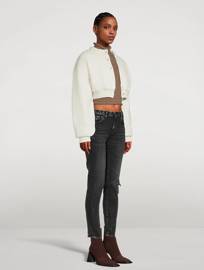 Padded Cropped Cardigan
