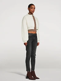Padded Cropped Cardigan