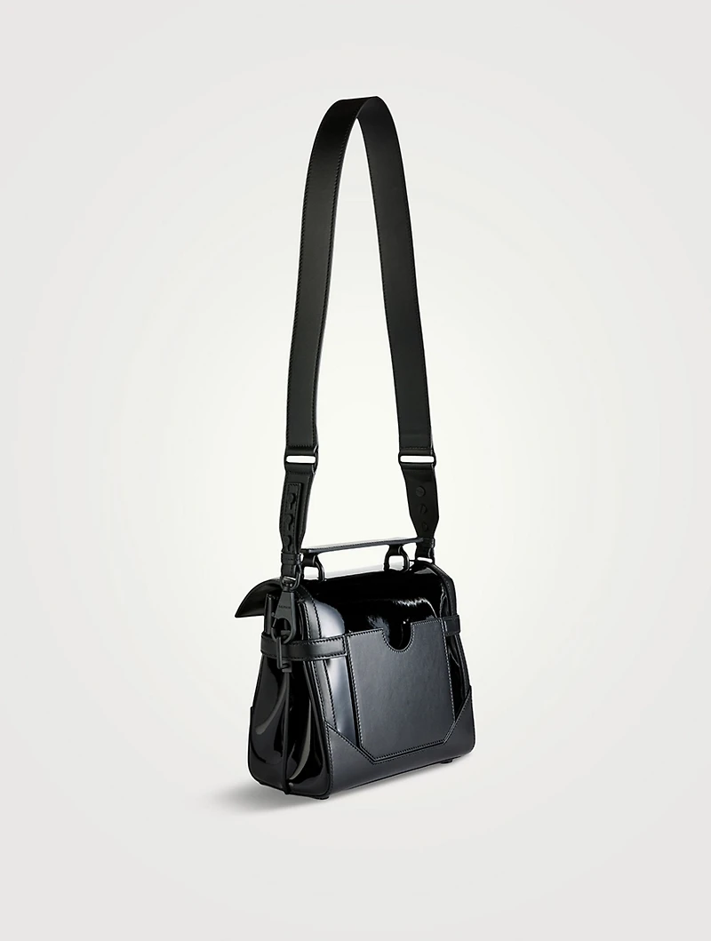 B-Buzz 23 Vinyl And Leather Top Handle Bag