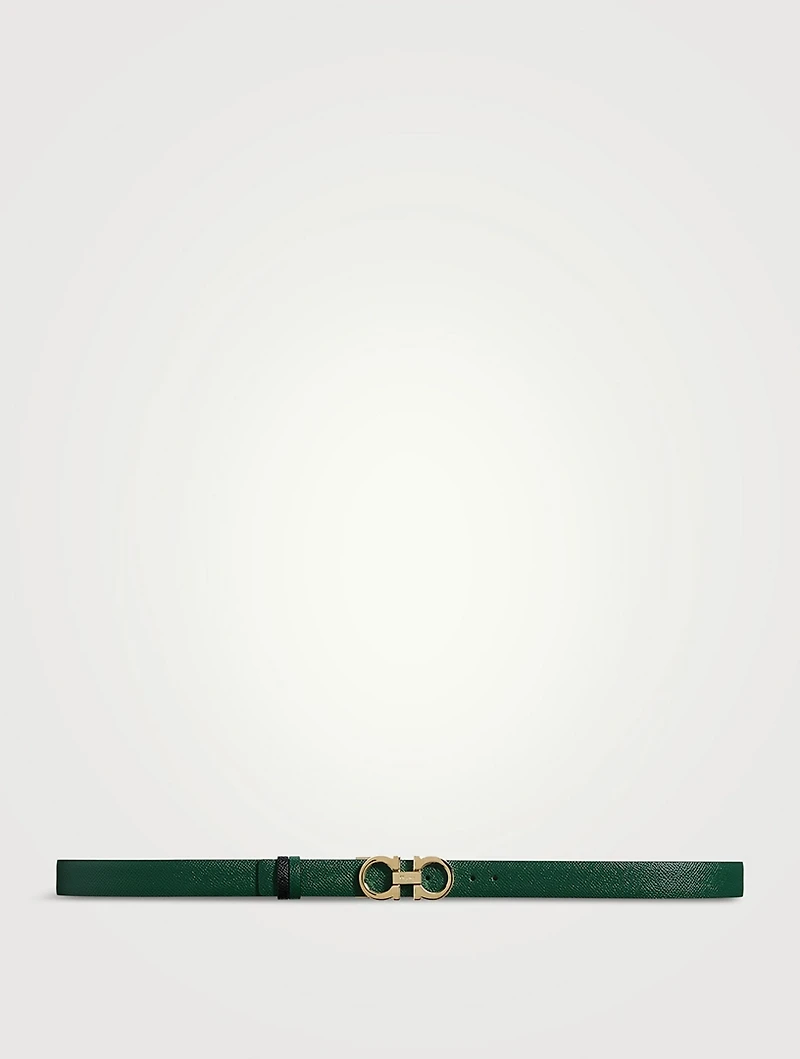 Reversible And Adjustable Gancini Leather Belt