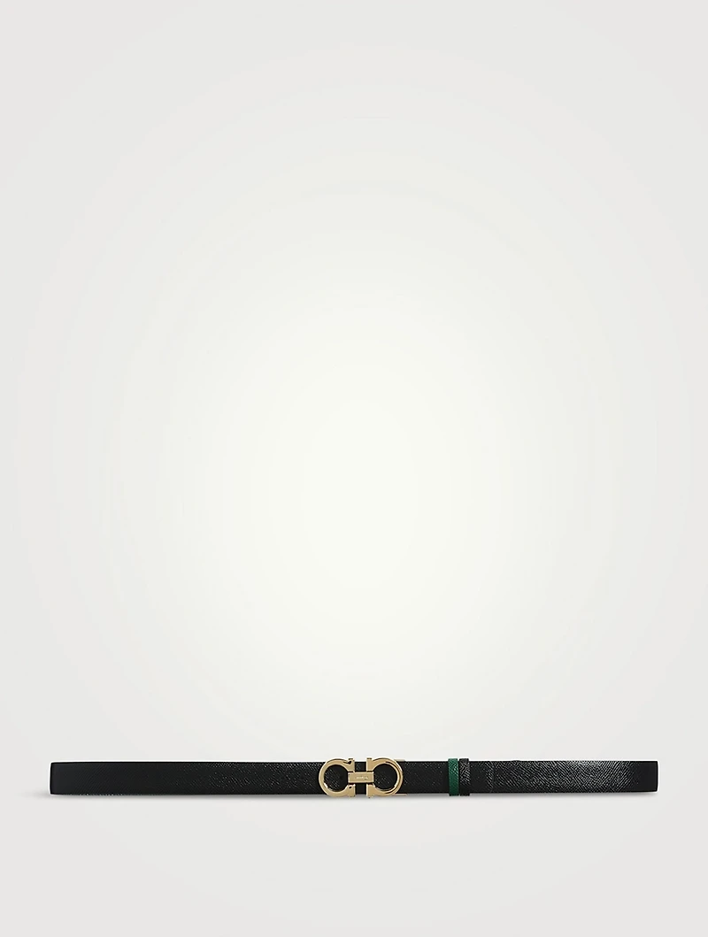 Reversible And Adjustable Gancini Leather Belt