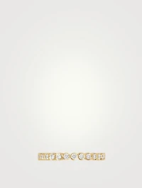 Cher Croissant 18K Gold Wedding Band With Diamonds