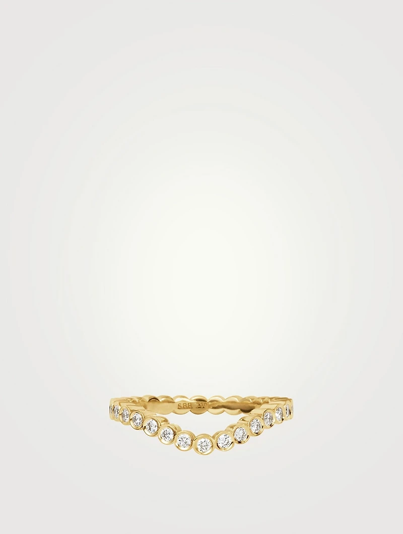 Chère Grace 18K Gold Wedding Band With Diamonds