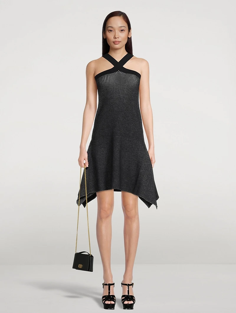 Rib-Knit Halter Dress