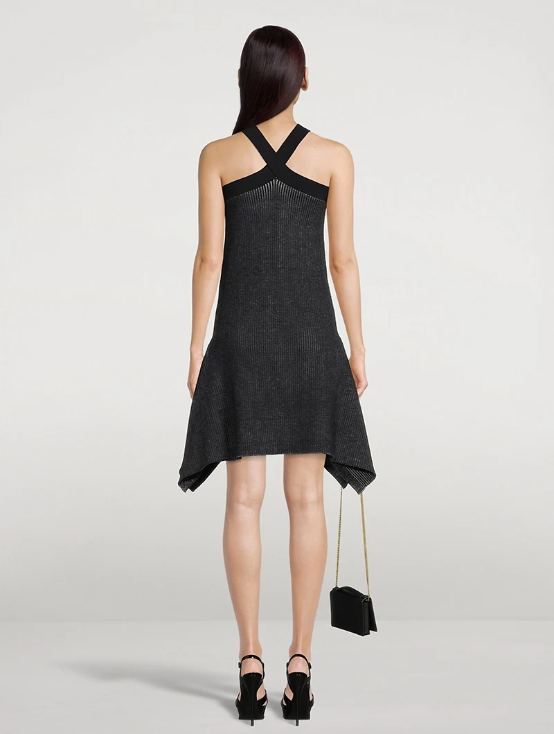 Rib-Knit Halter Dress