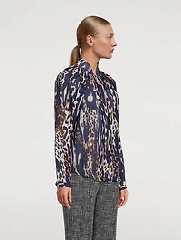 Gathered Blouse Leopard Print